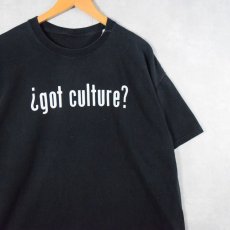 画像1: "got culture?" パロディプリントTシャツ BLACK (1)