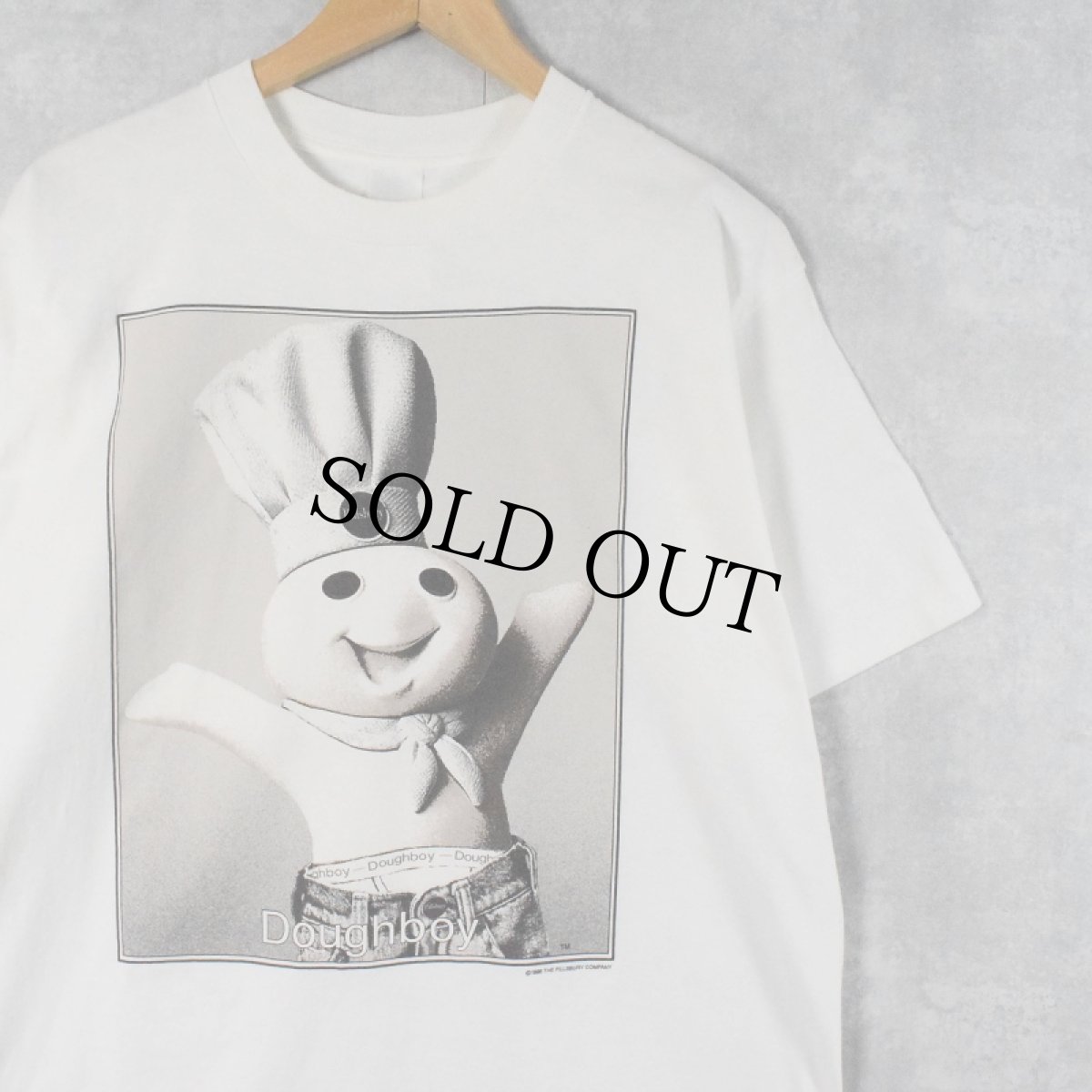 画像1: 90's Pillsbury Doughboy USA製 キャラクターパロディTシャツ L (1)