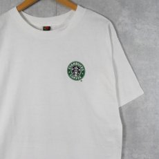 画像1: STARBUCKS COFFE "LUNCH AT STARBUCKS" フォトプリントTシャツ L (1)