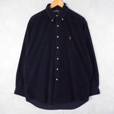 画像1: POLO Ralph Lauren "BLAKE" ロゴ刺繍 ボタンダウン コーデュロイシャツ NAVY M (1)