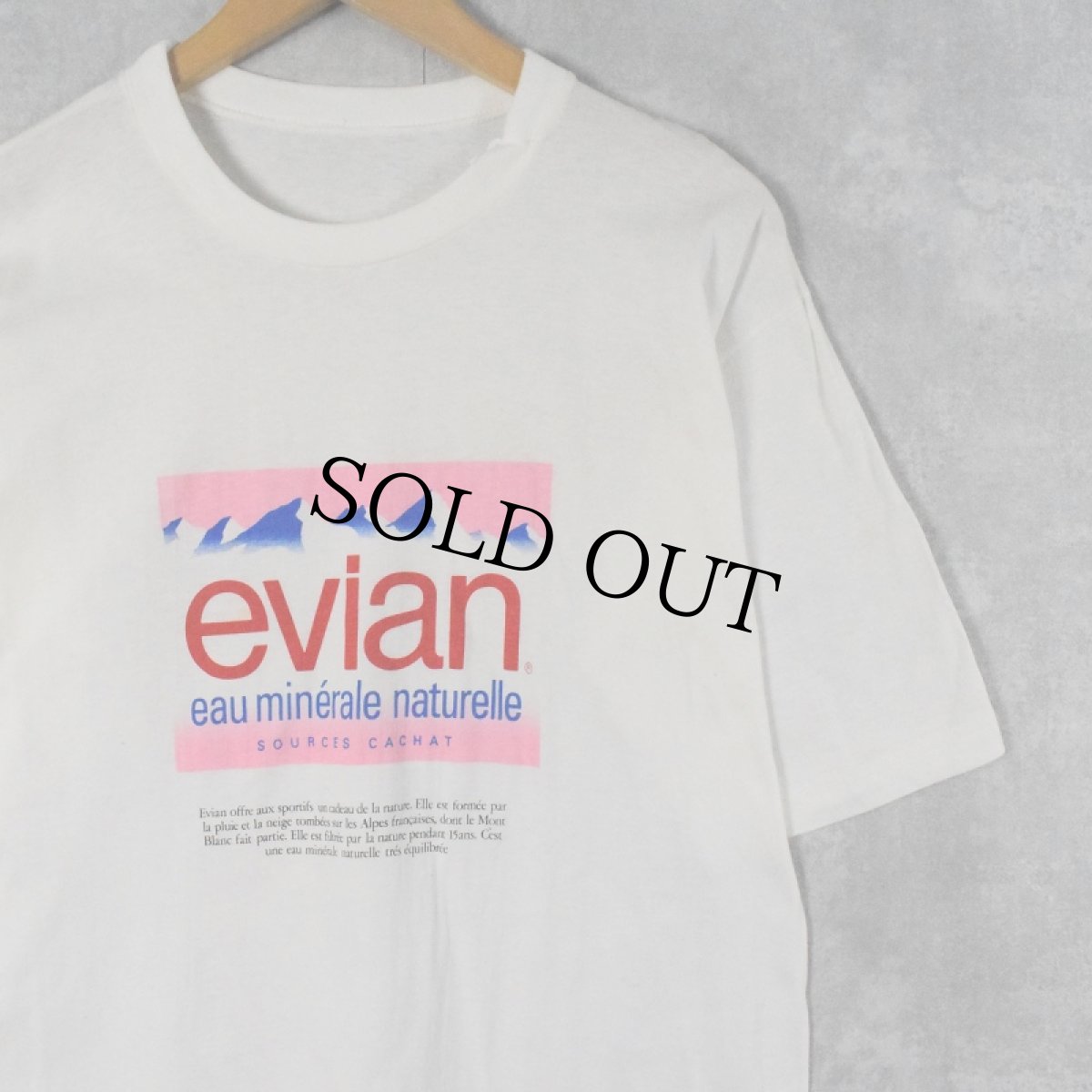 画像1: evian 飲料水ロゴプリントTシャツ (1)