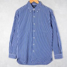 画像1: POLO Ralph Lauren ストライプ柄 ボタンダウン コットンシャツ M (1)