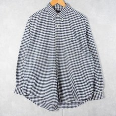 画像1: POLO Ralph Lauren "BIG SHIRT" ロゴ刺繍 ギンガムチェック柄 ボタンダウン コットンシャツ L (1)