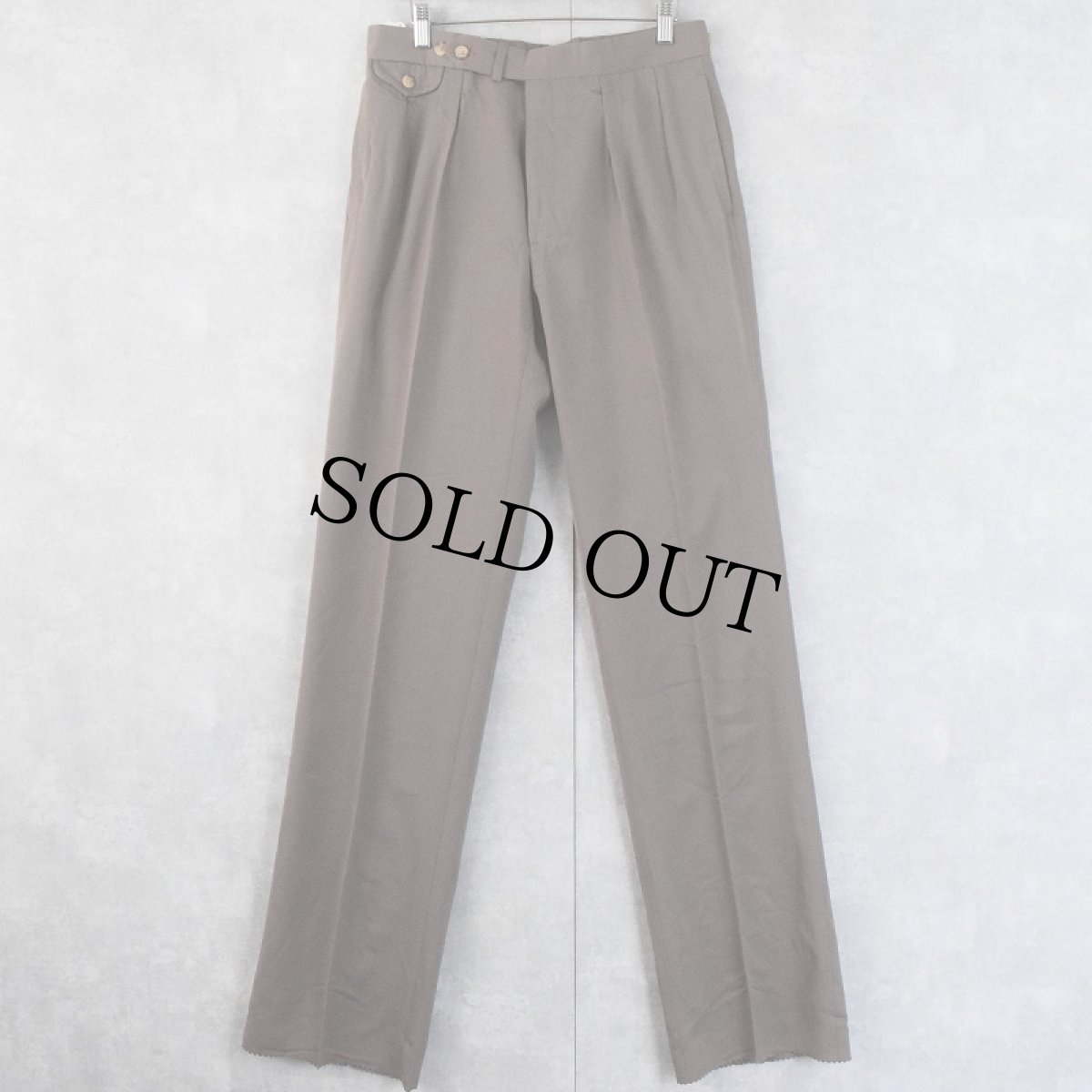 画像2: 90's POLO Ralph Lauren USA製 ツータック ウールギャバジンスラックス DEADSTOCK W30-32 (2)