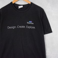 画像1: Microsoft Visual Studio "Design. Create. Explore." コンピューター企業Tシャツ BLACK L (1)