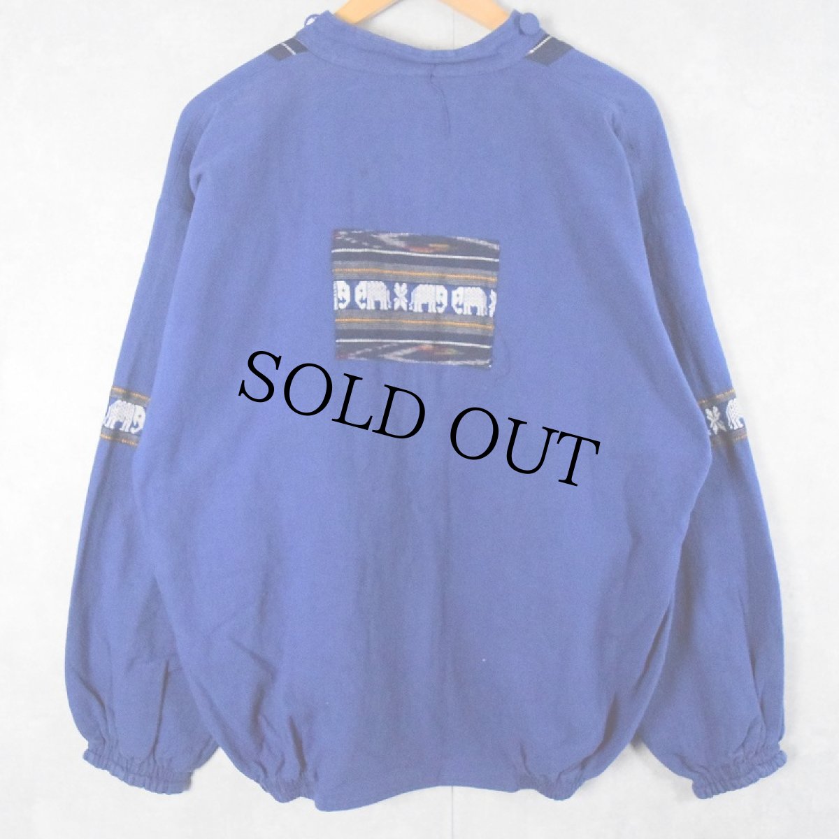 画像2: 民族柄 リバーシブル コットンジップジャケット XL (2)