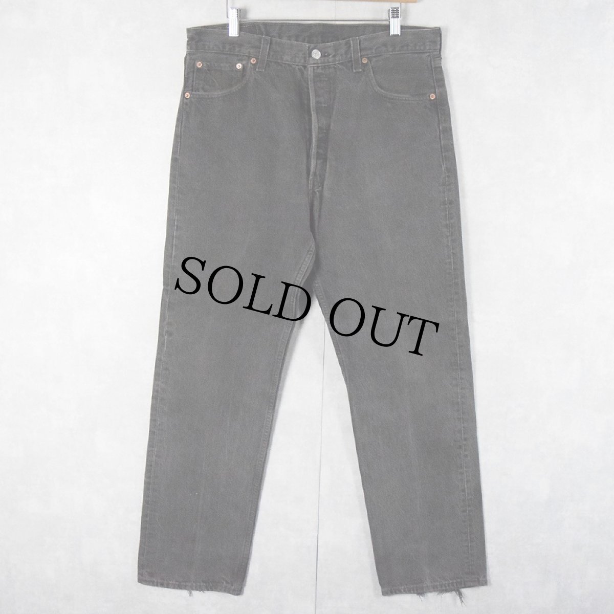 画像1: 90's Levi's 501 USA製 "サルファブラック" ブラックデニムパンツ W35 (1)