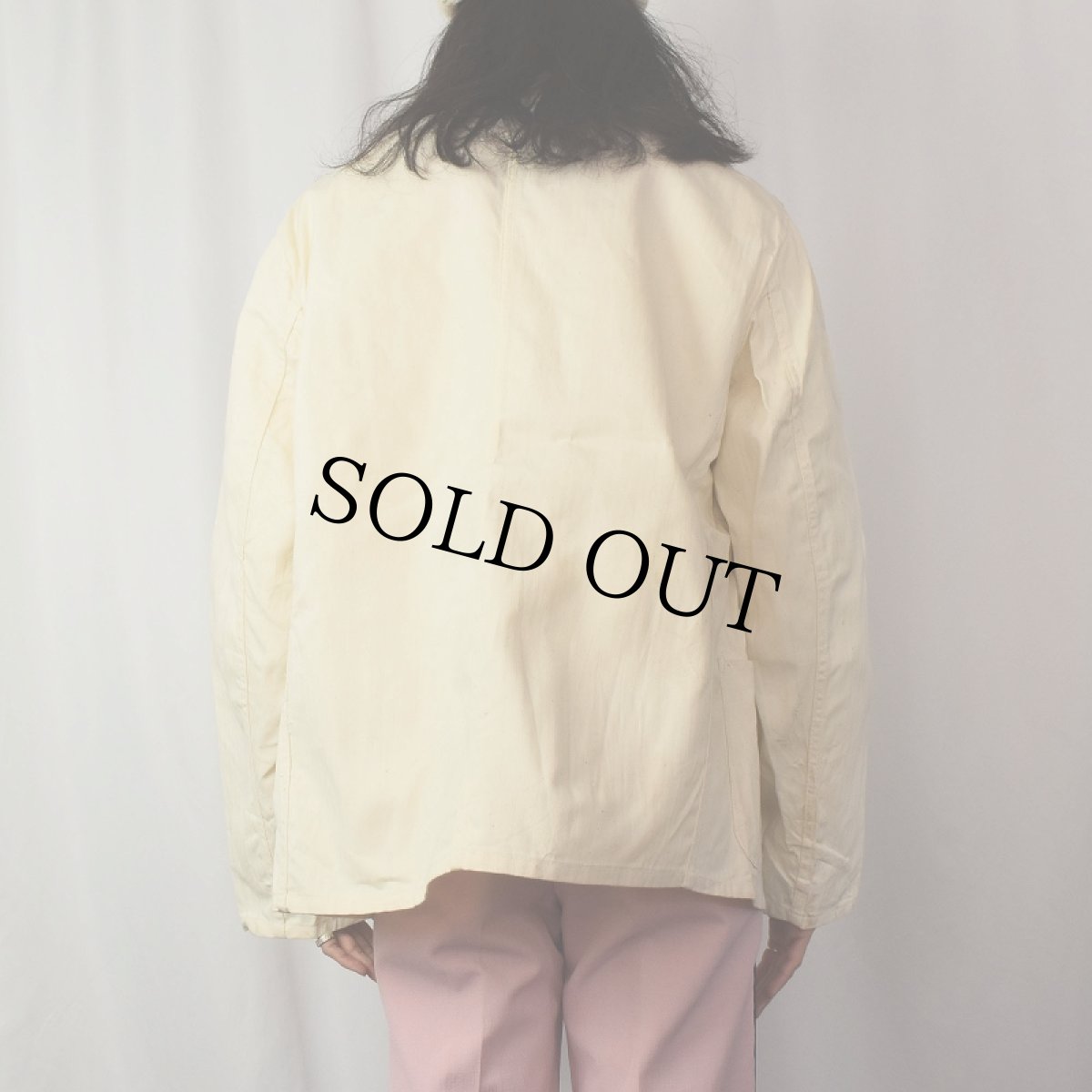 画像3: 70〜80's EURO HERMANN SANFOR ヘリンボーンツイル ワークジャケット SIZE56 (3)