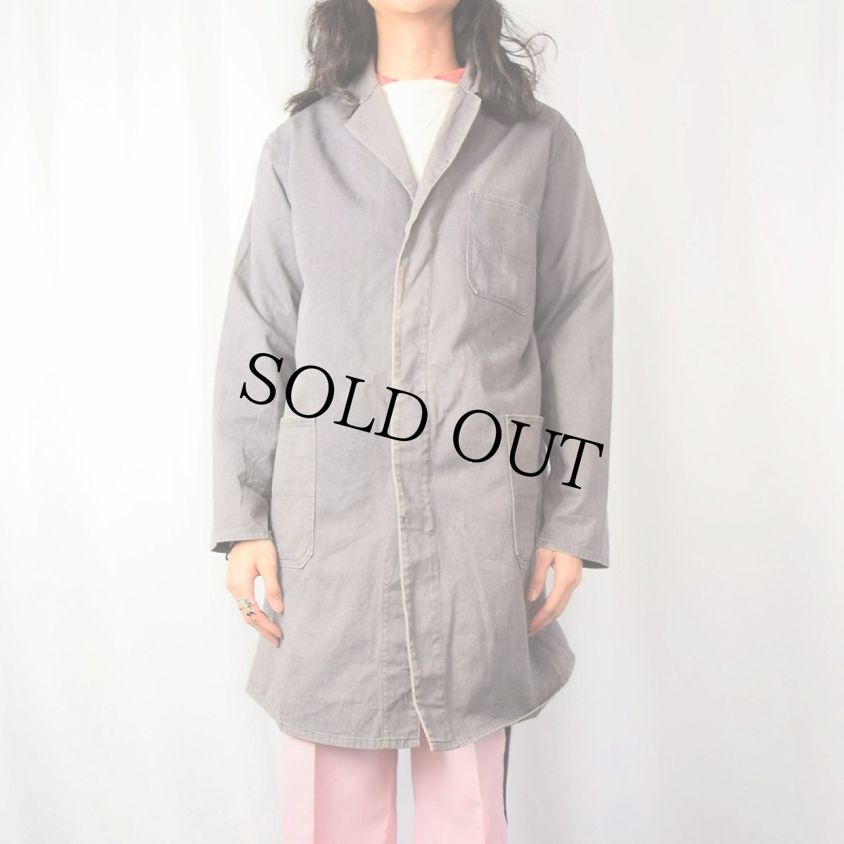 画像2: 60's〜 EURO NORSKIN SANFOR ショップコート SIZE52 (2)