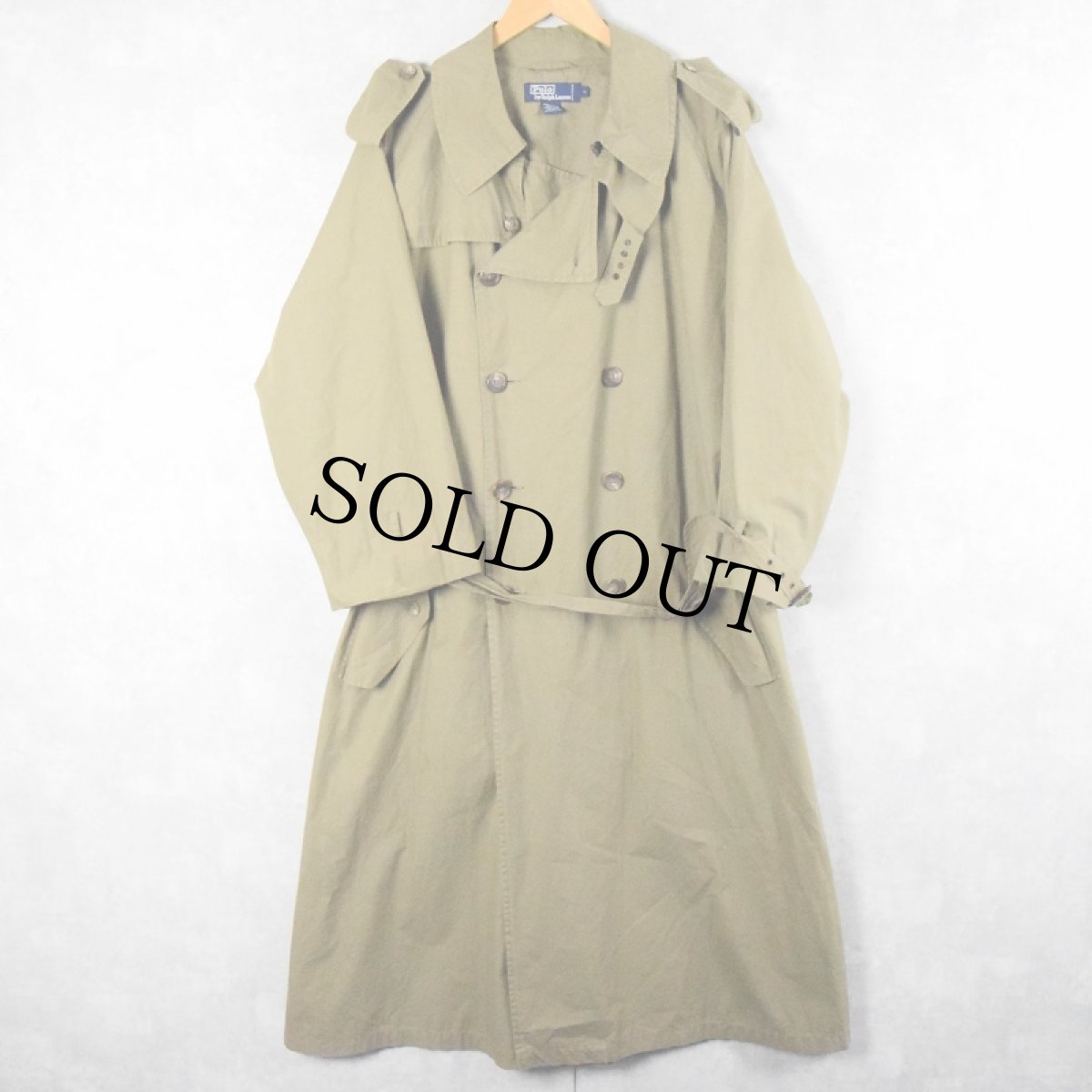 画像1: 【SALE】 POLO Ralph Lauren ダブルブレスト トレンチコート L (1)