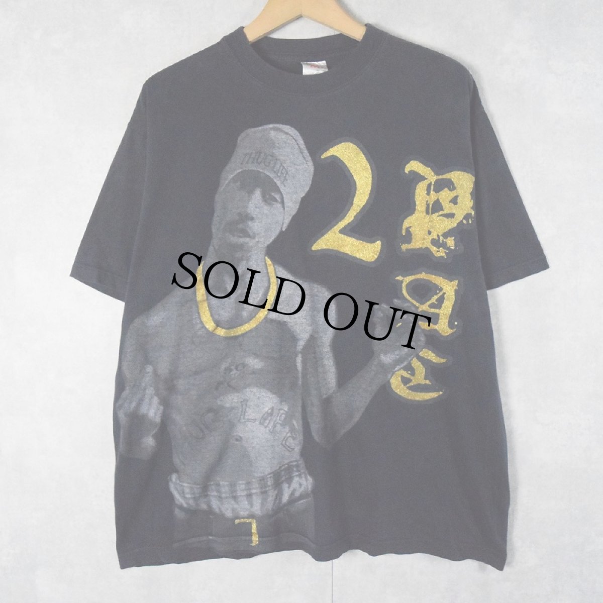 画像1: 2PAC ヒップホッププリントTシャツ M (1)