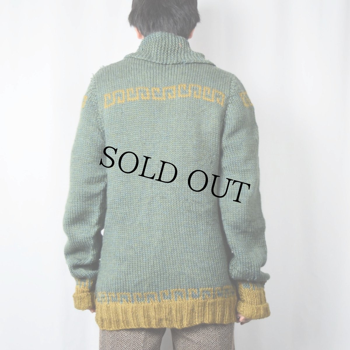 画像3: 50〜60's ショールカラー カウチンニットジャケット (3)