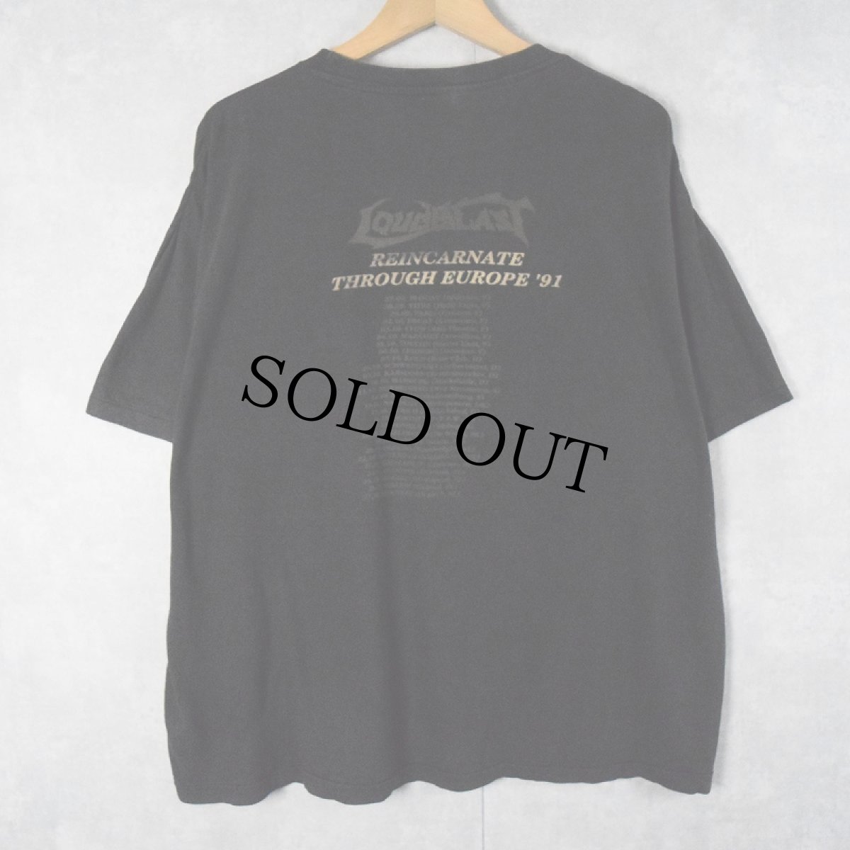 画像2: 90's Loudblast "REINCARNATE THROUGH EUROPE '91" デスラッシュメタルバンドTシャツ (2)