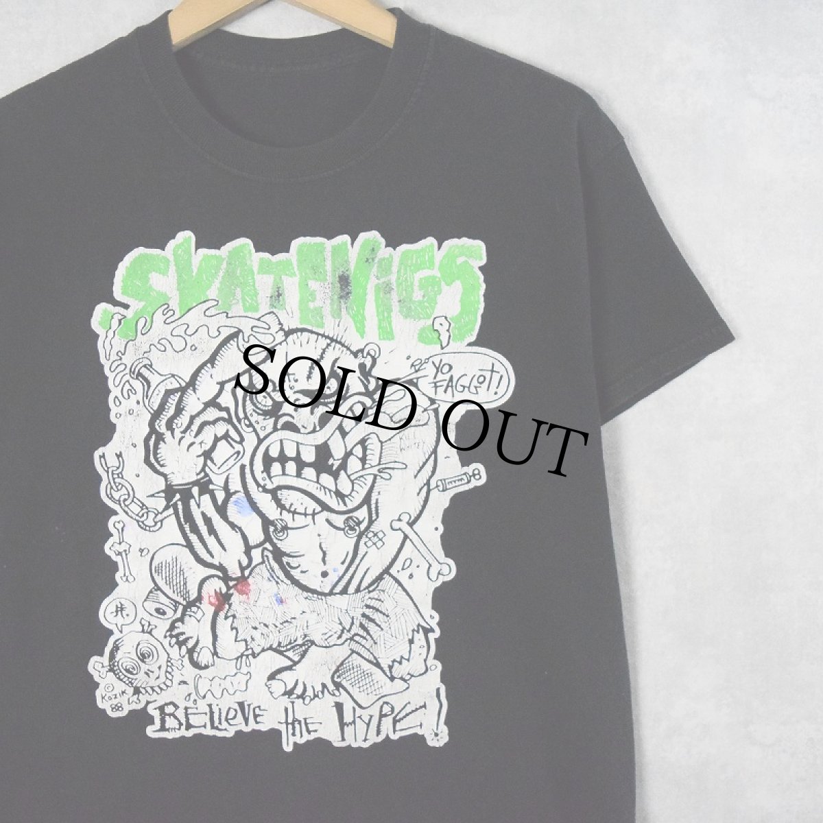 画像1: 90's SKATENIGS × KOZIK パンクインダストリアルメタルバンドTシャツ (1)