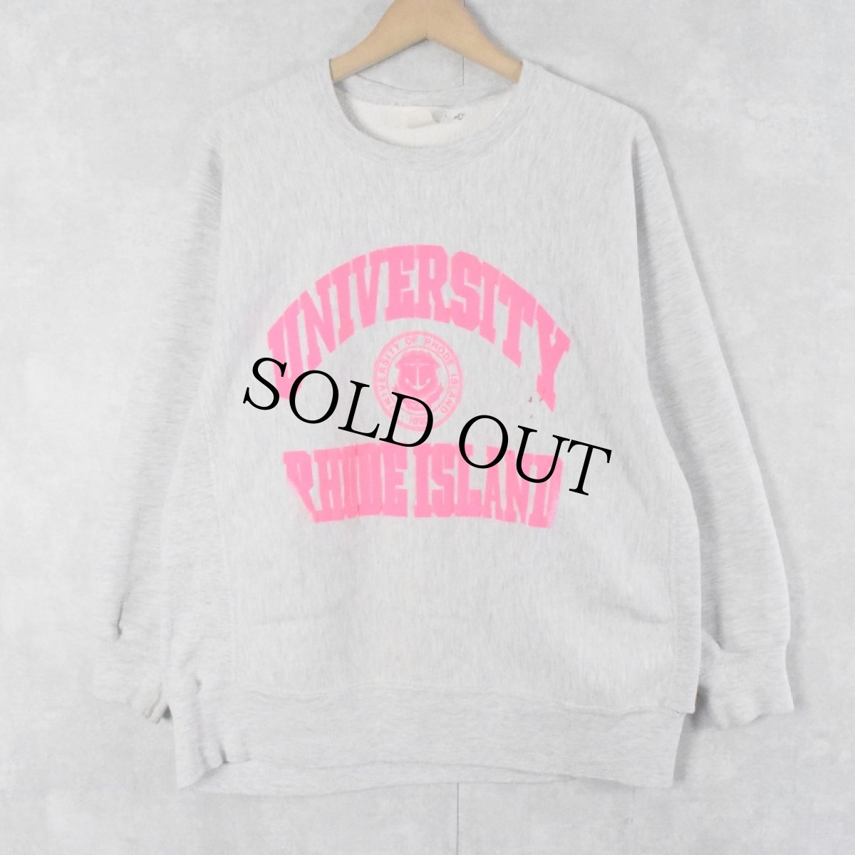 画像1: 〜90's USA製 REVERSE WEAVE TYPE "UNIVERSITY RHODE ISLAND" プリントスウェット XL (1)