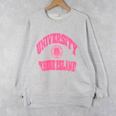画像1: 〜90's USA製 REVERSE WEAVE TYPE "UNIVERSITY RHODE ISLAND" プリントスウェット XL (1)