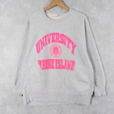 画像1: 〜90's USA製 REVERSE WEAVE TYPE "UNIVERSITY RHODE ISLAND" プリントスウェット XL (1)