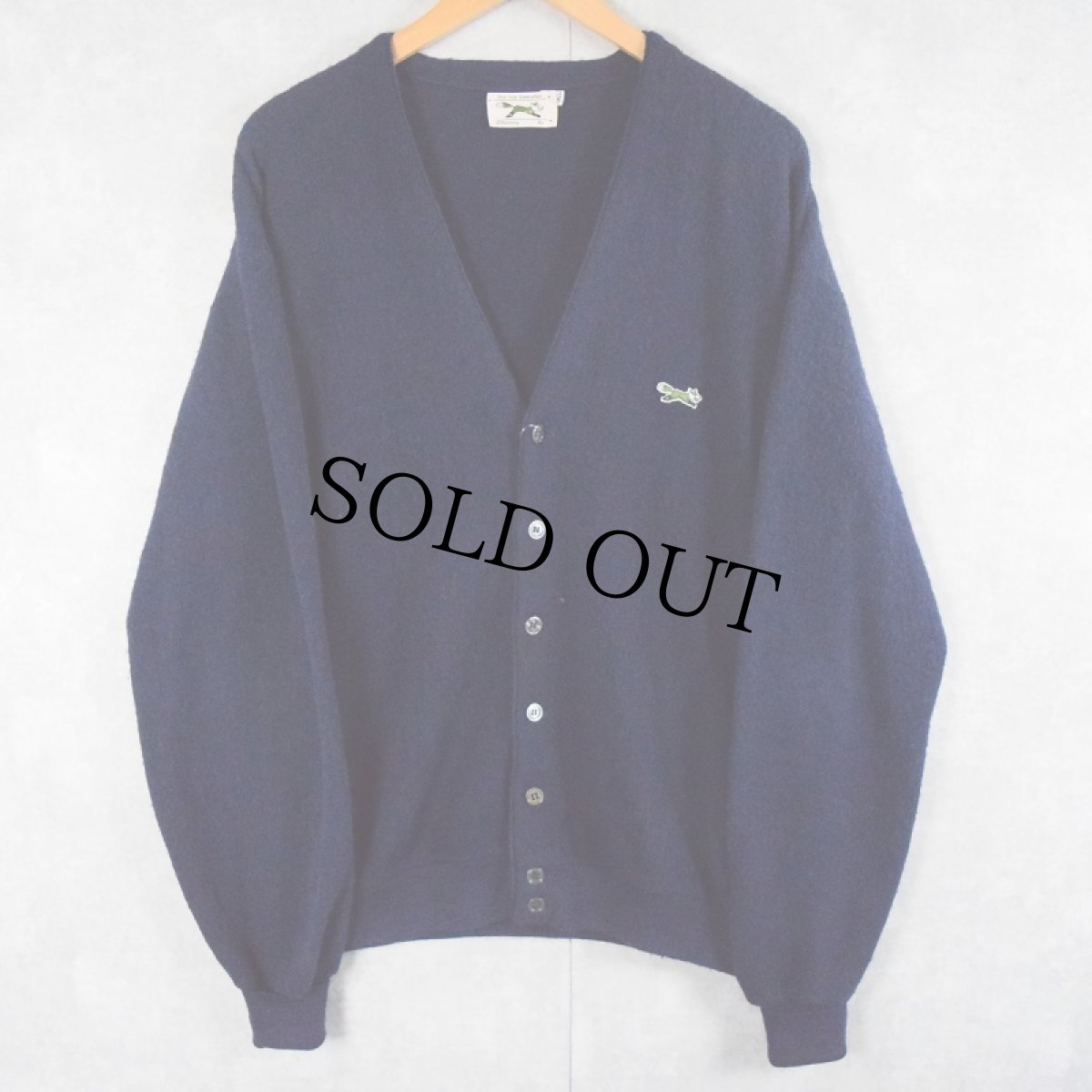画像1: 80's The Fox JCPenney アクリルニットカーディガン NAVY XL (1)