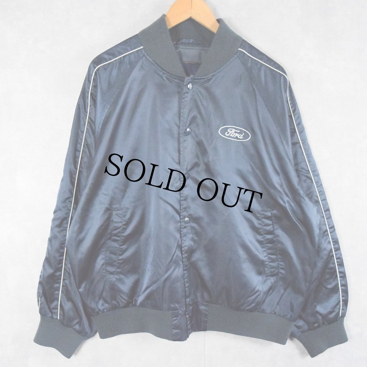 画像2: Ford Motor Company 自動車メーカー ロゴ刺繍 ナイロンスタジャン NAVY M (2)