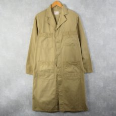 画像1: 〜70's ヘリンボーンツイル コットンショップコート SIZE38 (1)
