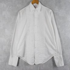 画像1: 90's Brooks Brothers USA製 ダブルカフス プリーツデザインドレスシャツ SIZE 15-5 (1)