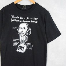 画像1: 80〜90's USA製 "William Shaken not Stirred" パロディプリントTシャツ BLACK M (1)