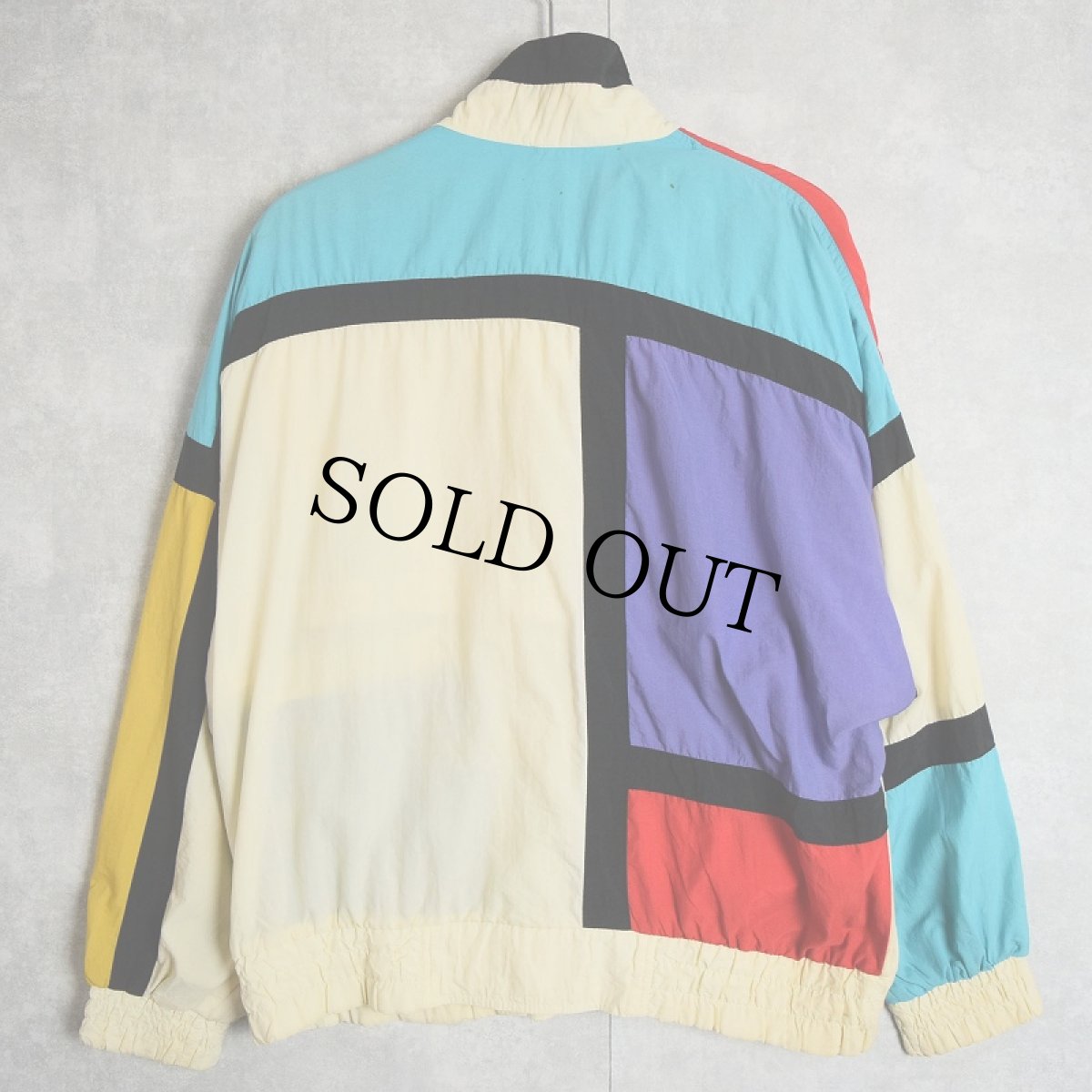 画像2: モンドリアンパターン ナイロンジャケット M (2)