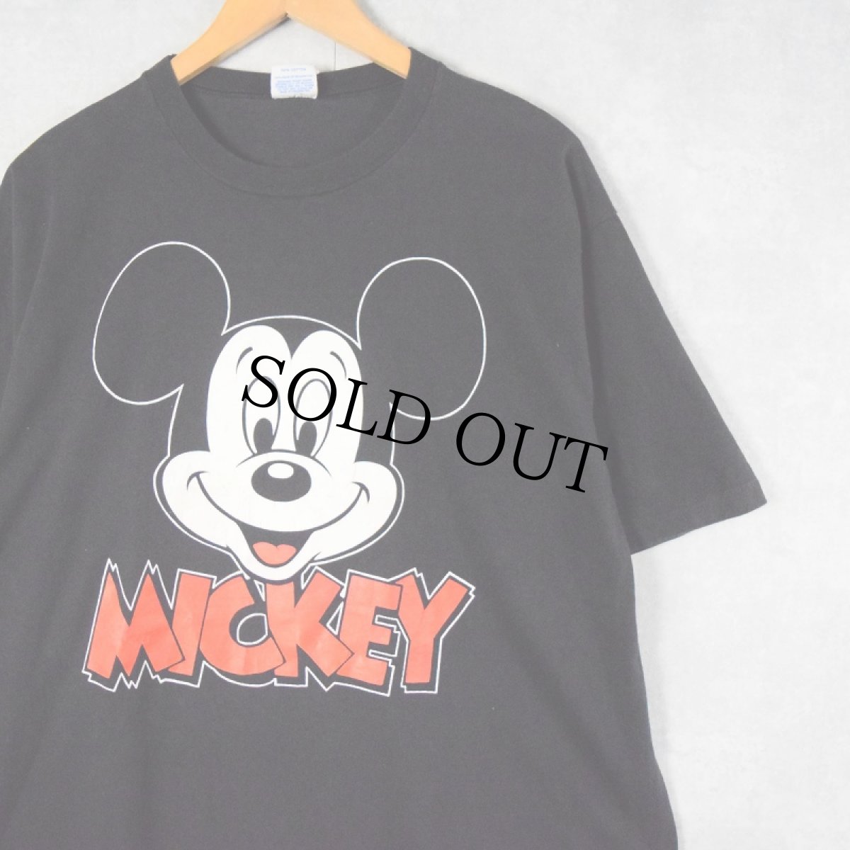 画像1: 80〜90's Disney MICKEY MOUSE USA製 キャラクタープリントTシャツ BLACK (1)