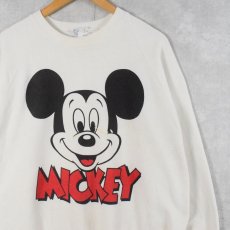 画像1: 80〜90's Disney MICKEY MOUSE USA製 キャラクタープリント ラグランスウェット (1)