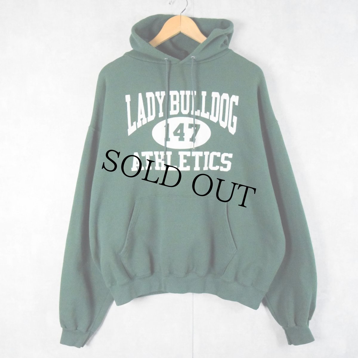 画像1: 2000's Champion "LADY BULLDOG ATHLETICS" プリントスウェットフーディー XL (1)