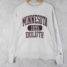 画像1: Champion REVERSE WEAVE "MINNESOTA DULUTH" プリントスウェット M (1)