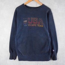 画像1: 90's Champion REVERSE WEAVE USA製 "USA OLYMPIC TEAM" プリントスウェット NAVY L (1)