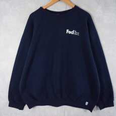 画像2: 90's FedEx USA製 企業ロゴプリントスウェット NAVY 3XL (2)