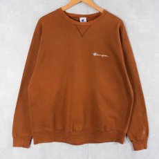 画像1: 90's Champion USA製 ロゴ刺繍 前Vスウェット XL (1)