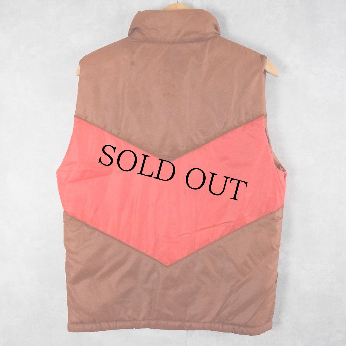 画像2: 80's THE NORTH FACE USA製 茶タグ ダウンベスト S (2)