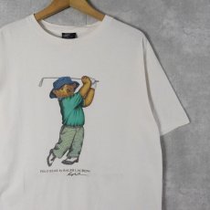 画像1: 90's POLO Ralph Lauren ポロベアプリントTシャツ L (1)