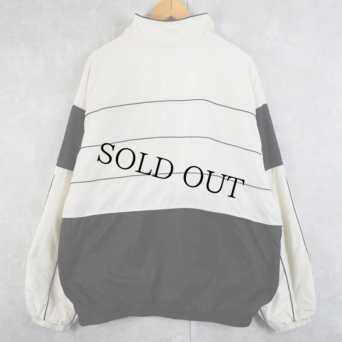 画像2: NIKE ロゴ刺繍 切り替えデザイン ナイロンジャケット L (2)