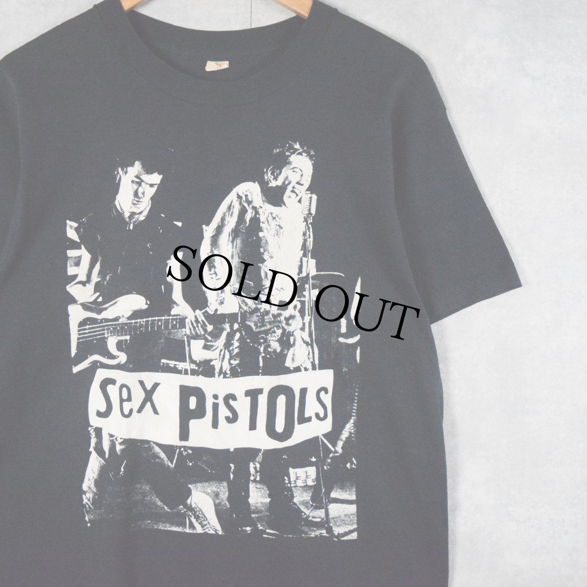 画像1: 80's Sex Pistols USA製 "God Save the Queen" パンクロックバンドTシャツ BLACK XL (1)