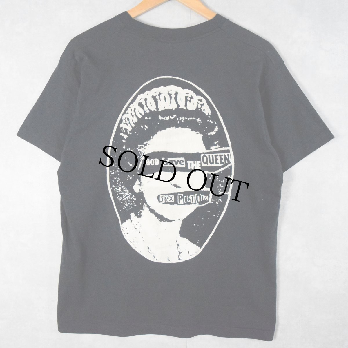 画像2: 80's Sex Pistols USA製 "God Save the Queen" パンクロックバンドTシャツ BLACK XL (2)