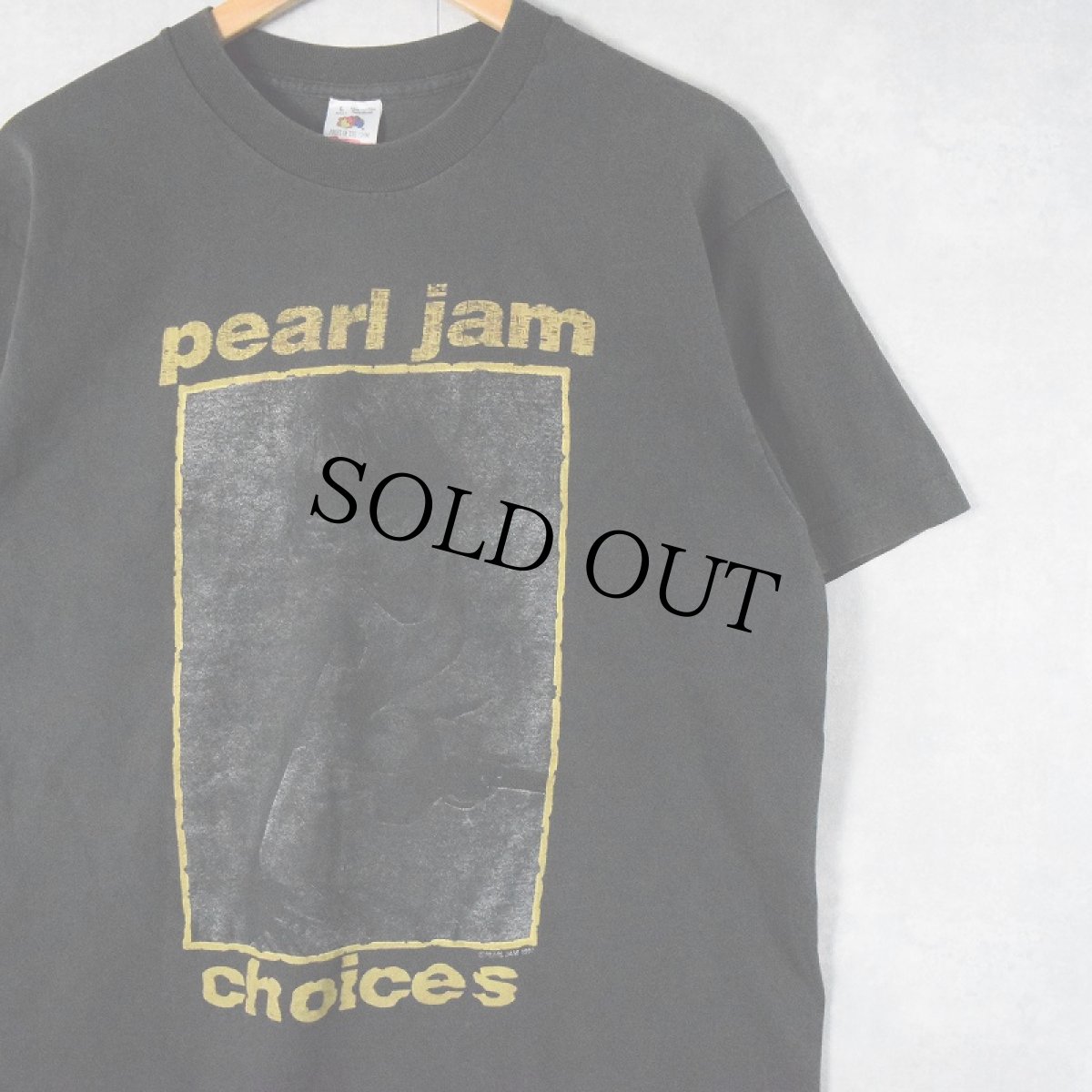 画像1: 90's PEARL JAM USA製 "CHOICES" オルタナティヴロックバンド プリントTシャツ L (1)