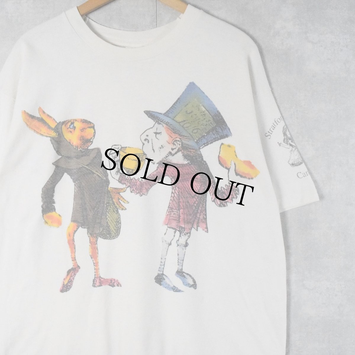 画像1: 【お客様お支払処理中】90's Alice in Wonderland CANADA製 "Mad Hatter" キャラクターイラストTシャツ XL (1)