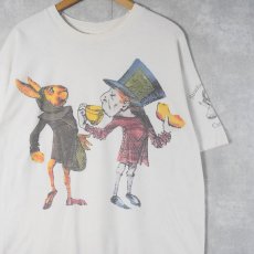 画像1: 【お客様お支払処理中】90's Alice in Wonderland CANADA製 "Mad Hatter" キャラクターイラストTシャツ XL (1)