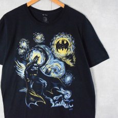 画像1: BATMAN "Vincent Van Gogh" アートパロディプリントTシャツ BLACK L (1)