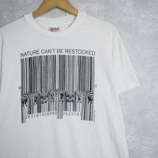 画像1: 90's USA製 "NATURE CAN'T BE RESTOCKED" 騙し絵 メッセージプリントTシャツ M (1)