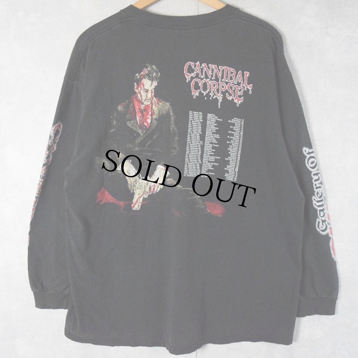 画像2: CANNIBAL CORPSE "Gallery of Suicide" デスメタル・バンド アルバムツアーロンT BLACK XL (2)