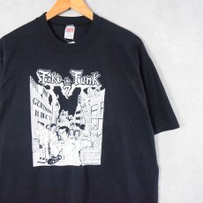 画像1: 90's "Fake the Funk" USA製 イベントフライヤープリントTシャツ BLACK XL (1)