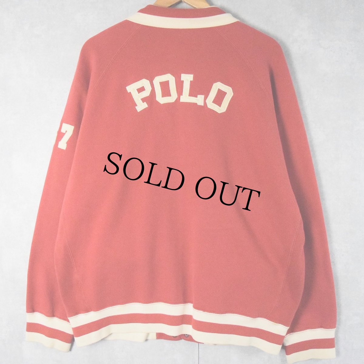 画像2: 90's POLO SPORT Ralph Lauren "TIGERS" パッチ付き スウェットスタジャン XL (2)