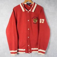 画像1: 90's POLO SPORT Ralph Lauren "TIGERS" パッチ付き スウェットスタジャン XL (1)