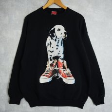 画像1: 90's Disney 101 DALMATIANS ダルメシアンプリントスウェット BLACK ONE SIZE (1)