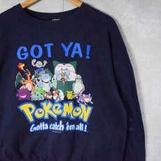 画像1: 90's POKEMON "GOT YA!" キャラクタープリントスウェット NAVY (1)